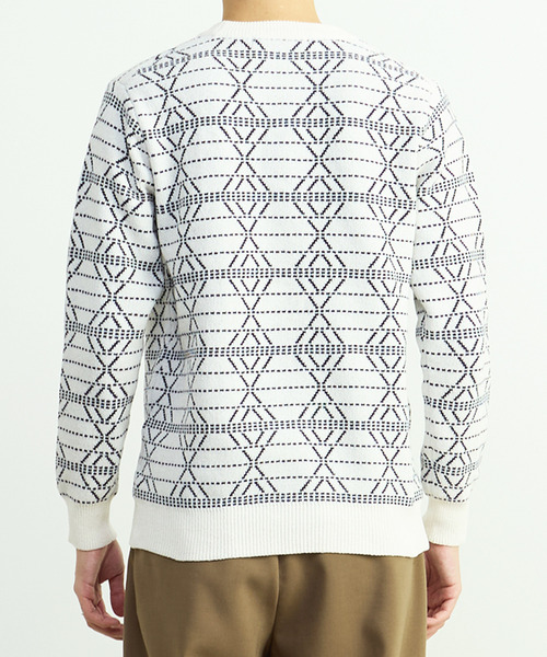 MEN'S MELROSE（メンズメルローズ）の「モールジャガードクルーネックニット（ニット/セーター・メンズ・グレー/ホワイト・2/3/4）」の22枚目の写真
