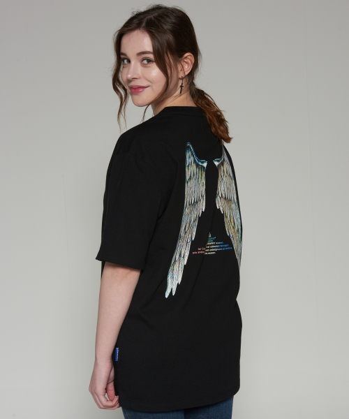 ICONOGRAPHY（アイコノグラフィー）の「ウィングカラーセイファレットBK（Tシャツ/カットソー・レディース・ブラック・LARGE/MEDIUM/SMALL/X-LARGE）」の4枚目の写真