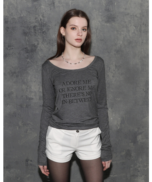 MAGORENSEOUL(マゴレンソウル)の「ADORE ME オーバーサイズ ロングスリーブ メランジチャコール(Tシャツ/カットソー・レディース・その他・FREE)」の1枚目の写真