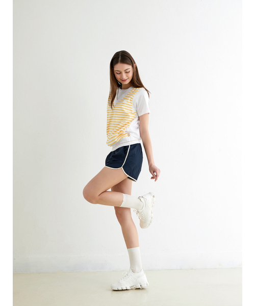 NITINA(ニティナ)の「Vネックストライプベスト YW/ST(ベスト・レディース・イエロー・LARGE/F)」の4枚目の写真