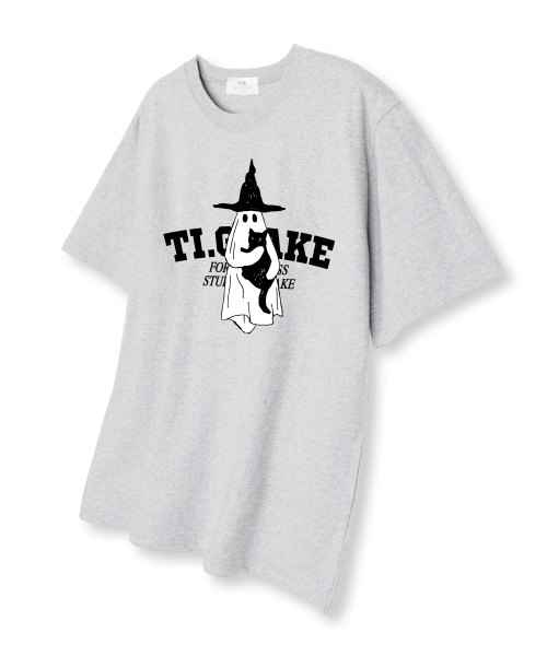 TI.GLAKE(ティーグレイク)の「ゴーストキャット 半袖Tシャツ ライトグレー(Tシャツ/カットソー・レディース・その他・LARGE/X-LARGE/XX-LARGE)」の1枚目の写真