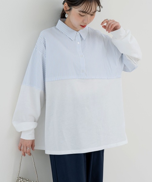 SABUROKU(サブロク)の「【SABUROKU】きちんと感 と ラフさ をいいとこ取り トップス(シャツ/ブラウス・レディース・グレー/ネイビー/ホワイト・M)」の10枚目の写真
