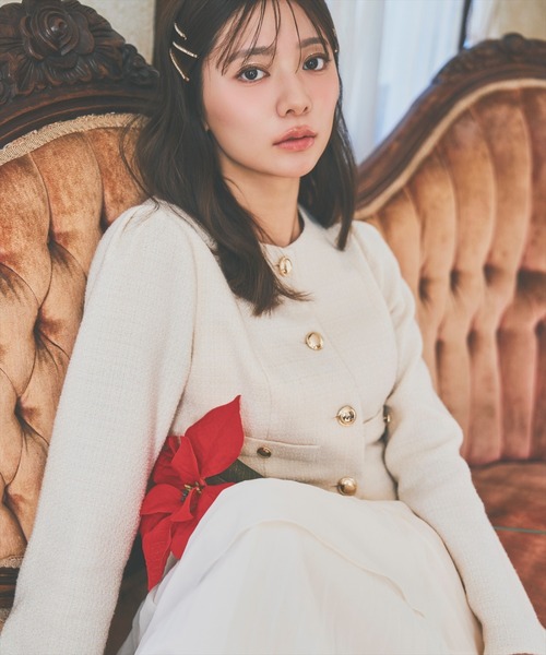 AND COUTURE(アンドクチュール)の「ツイードジャケットドッキングワンピース(ワンピース・レディース・ブラック/オフホワイト/ネイビー・SMALL/MEDIUM)」の7枚目の写真