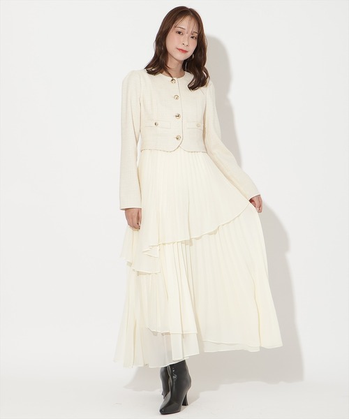 AND COUTURE(アンドクチュール)の「ツイードジャケットドッキングワンピース(ワンピース・レディース・ブラック/オフホワイト/ネイビー・SMALL/MEDIUM)」の8枚目の写真