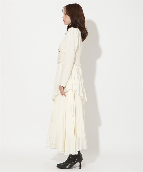 AND COUTURE(アンドクチュール)の「ツイードジャケットドッキングワンピース(ワンピース・レディース・ブラック/オフホワイト/ネイビー・SMALL/MEDIUM)」の9枚目の写真