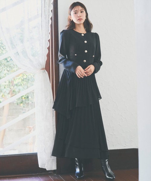 AND COUTURE(アンドクチュール)の「ツイードジャケットドッキングワンピース(ワンピース・レディース・ブラック/オフホワイト/ネイビー・SMALL/MEDIUM)」の15枚目の写真