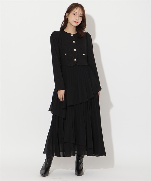 AND COUTURE(アンドクチュール)の「ツイードジャケットドッキングワンピース(ワンピース・レディース・ブラック/オフホワイト/ネイビー・SMALL/MEDIUM)」の18枚目の写真