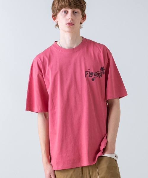 rehacer(レアセル)の「rehacer : Flow Surf Vintage Wash TEE / フローサーフ ヴィンテージ ウオッシュT(Tシャツ/カットソー・メンズ・ベージュ/ピンク/スミクロ・MEDIUM/SMALL/X-LARGE/LARGE)」の5枚目の写真