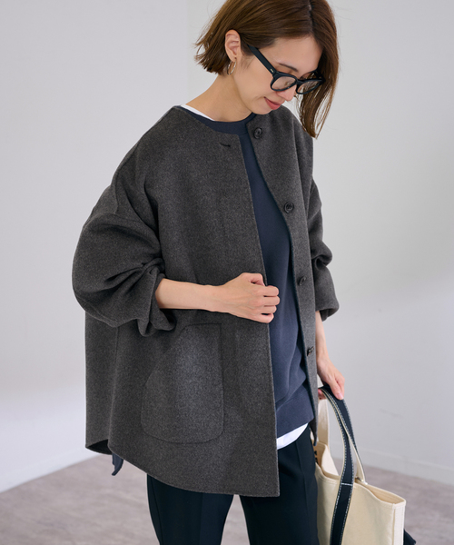 フレームワーク　リバーコート セール】≪WEB限定追加≫ハミルトンリバークルーネックコート 2（ノー