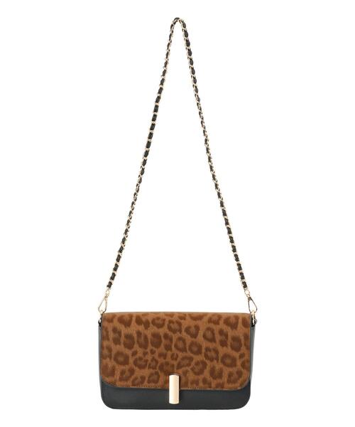 Te chichi（テチチ）の「レオパードチェーンクラッチショルダー（ハンドバッグ・レディース・グリーン/ブラウン・F）」の5枚目の写真