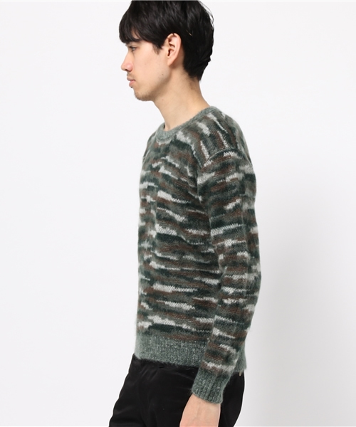 ABAHOUSE（アバハウス）の「モヘヤジャガード起毛プルオーバー（ニット/セーター・メンズ・オレンジ/ダークグリーン・46/44/48）」の7枚目の写真