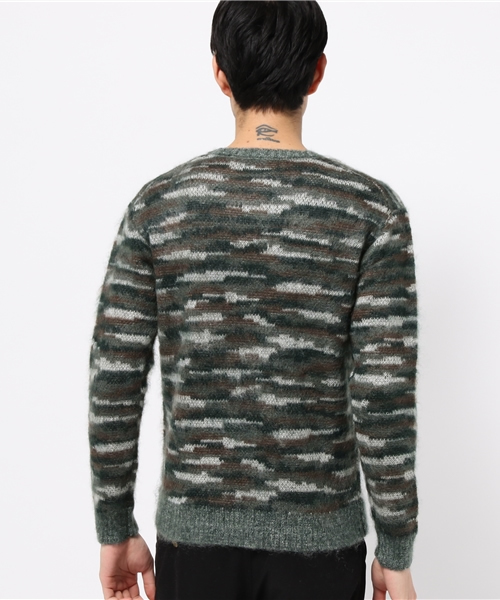 ABAHOUSE（アバハウス）の「モヘヤジャガード起毛プルオーバー（ニット/セーター・メンズ・オレンジ/ダークグリーン・46/44/48）」の8枚目の写真