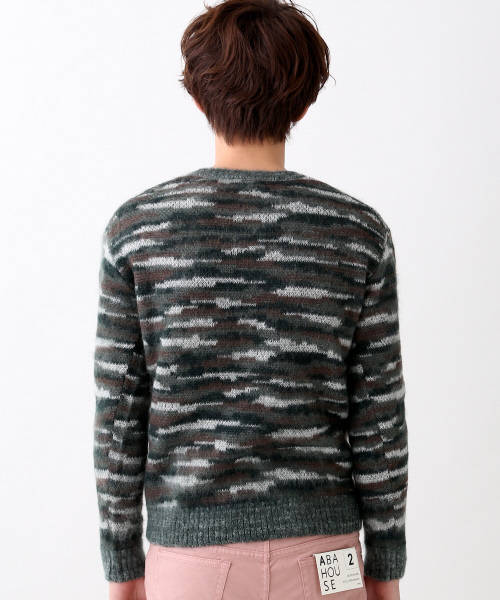 ABAHOUSE（アバハウス）の「モヘヤジャガード起毛プルオーバー（ニット/セーター・メンズ・オレンジ/ダークグリーン・46/44/48）」の10枚目の写真