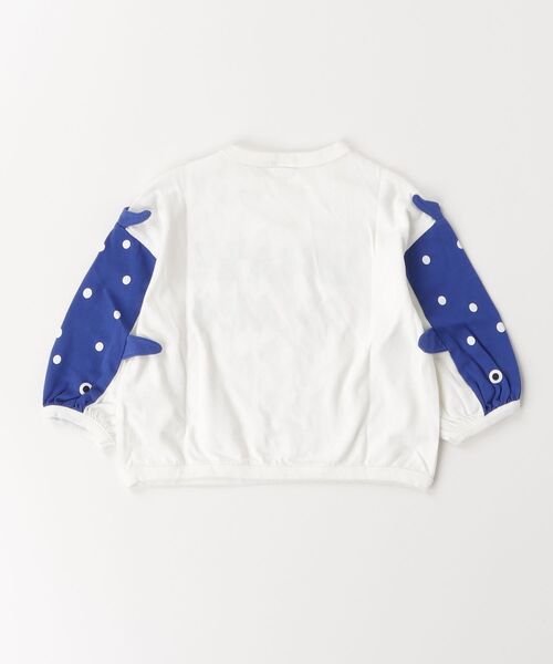 nicohrat（ニコフラート）の「nicohrat/ニコフラート ジンベイザメ袖ロングＴシャツ（Tシャツ/カットソー・キッズ・サックスブルー/オフホワイト/グレー・130cm/140cm/90cm/100cm/110cm/120cm）」の4枚目の写真