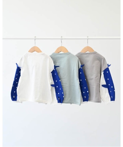 nicohrat（ニコフラート）の「nicohrat/ニコフラート ジンベイザメ袖ロングＴシャツ（Tシャツ/カットソー・キッズ・サックスブルー/オフホワイト/グレー・130cm/140cm/90cm/100cm/110cm/120cm）」の20枚目の写真