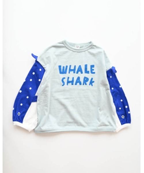 nicohrat（ニコフラート）の「nicohrat/ニコフラート ジンベイザメ袖ロングＴシャツ（Tシャツ/カットソー・キッズ・サックスブルー/オフホワイト/グレー・130cm/140cm/90cm/100cm/110cm/120cm）」の14枚目の写真