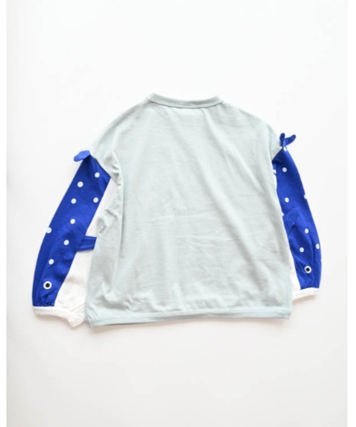 nicohrat（ニコフラート）の「nicohrat/ニコフラート ジンベイザメ袖ロングＴシャツ（Tシャツ/カットソー・キッズ・サックスブルー/オフホワイト/グレー・130cm/140cm/90cm/100cm/110cm/120cm）」の13枚目の写真