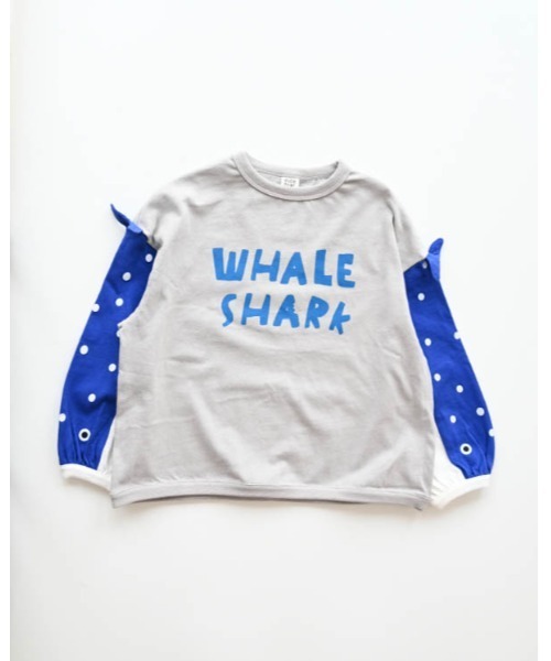 nicohrat（ニコフラート）の「nicohrat/ニコフラート ジンベイザメ袖ロングＴシャツ（Tシャツ/カットソー・キッズ・サックスブルー/オフホワイト/グレー・130cm/140cm/90cm/100cm/110cm/120cm）」の9枚目の写真