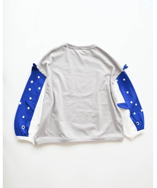 nicohrat（ニコフラート）の「nicohrat/ニコフラート ジンベイザメ袖ロングＴシャツ（Tシャツ/カットソー・キッズ・サックスブルー/オフホワイト/グレー・130cm/140cm/90cm/100cm/110cm/120cm）」の8枚目の写真