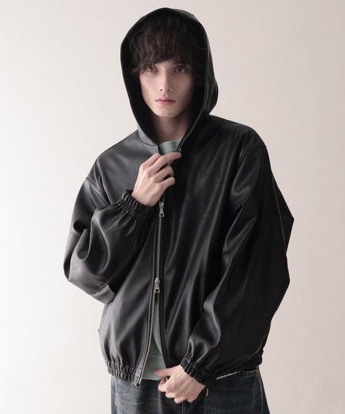 RAGEBLUE（レイジブルー）の「Synthetic Leather Short Hood Blouson