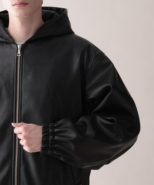 RAGEBLUE（レイジブルー）の「Synthetic Leather Short Hood Blouson