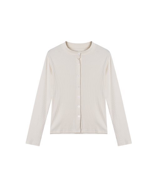 320SHOWROOM（320ショールーム）の「Round neck ribbed cardigan Cream（カーディガン/ボレロ・レディース・その他・FREE）」の4枚目の写真