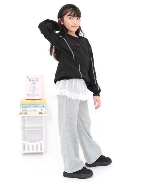 Bee des Bee(ビーデスビー)の「ラインステッチ入りトレーナー(スウェット・キッズ・杢グレー/ブルー/ブラック・100cm/110cm/120cm/130cm/140cm/150cm)」の10枚目の写真