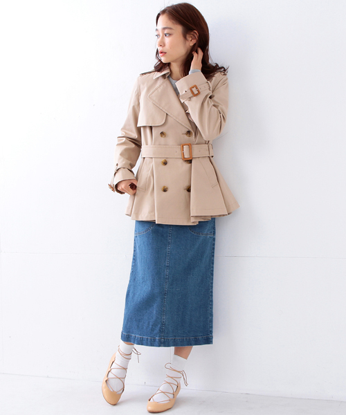 Ray BEAMS(レイビームス)の「◇【予約】【ラブリ着用】Ray BEAMS / デニムロング タイトスカート(デニムスカート・レディース・サックスブルー/ブルー系その他・0/1)」の4枚目の写真