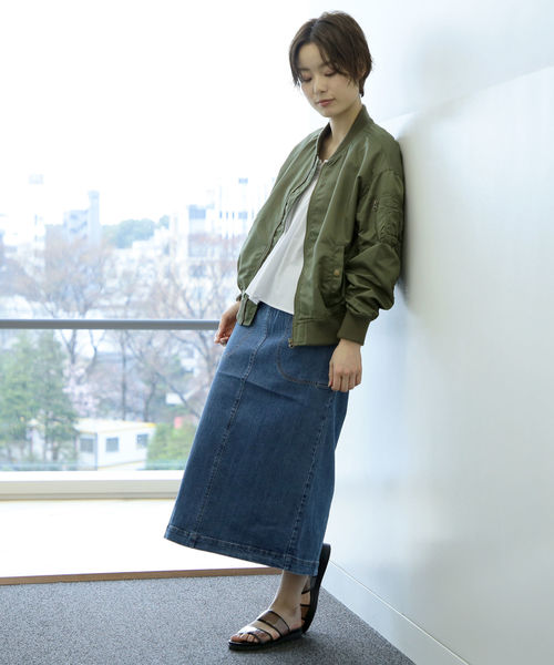 Ray BEAMS(レイビームス)の「◇【予約】【ラブリ着用】Ray BEAMS / デニムロング タイトスカート(デニムスカート・レディース・サックスブルー/ブルー系その他・0/1)」の15枚目の写真