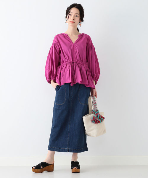 Ray BEAMS(レイビームス)の「◇【予約】【ラブリ着用】Ray BEAMS / デニムロング タイトスカート(デニムスカート・レディース・サックスブルー/ブルー系その他・0/1)」の21枚目の写真