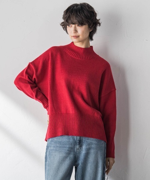 MAYSON GREY(メイソングレイ)の「ハイネックシンプルニット(ニット/セーター・レディース・レッド/ブラウン/ブラック/オフホワイト・M)」の11枚目の写真