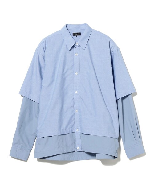 BEAMS（ビームス）の「レイヤードシャツ【ワイドフィット】（シャツ/ブラウス・メンズ・ネイビー/サックスブルー・XL/M/S/L）」の3枚目の写真