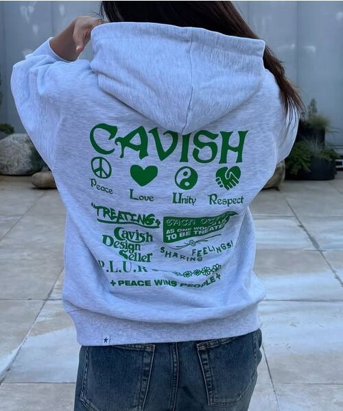 Cavish（カビシ）の「PLUR HOODIE LIGHT GREY(CV2BFUM402A)（パーカー・レディース・ライトグレー・S/L/XL）」の5枚目の写真