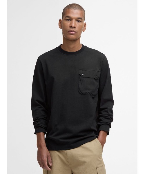 Barbour(バブアー)の「Leazes ロングスリーブ Tシャツ(Tシャツ/カットソー・メンズ・ブラック/ホワイト・SMALL/MEDIUM/LARGE)」の1枚目の写真