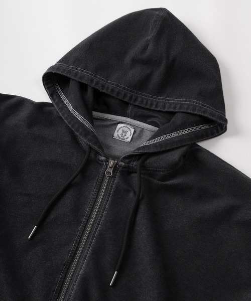 make a ray!（メイク ア レイ！）の「【84】ウォッシュ加工 カットデニム ストレッチ ジップパーカー（パーカー・メンズ・ブルー/ブラック・M/L）」の6枚目の写真