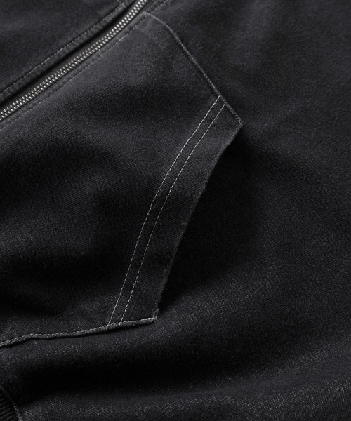 make a ray!（メイク ア レイ！）の「【84】ウォッシュ加工 カットデニム ストレッチ ジップパーカー（パーカー・メンズ・ブルー/ブラック・M/L）」の7枚目の写真