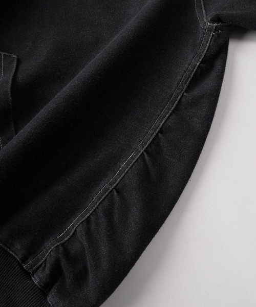 make a ray!（メイク ア レイ！）の「【84】ウォッシュ加工 カットデニム ストレッチ ジップパーカー（パーカー・メンズ・ブルー/ブラック・M/L）」の8枚目の写真