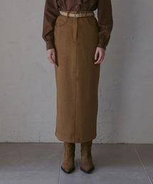 ODER（オディエール）の「スエードスパンペンシルスカート-ブラウン（スカート）」