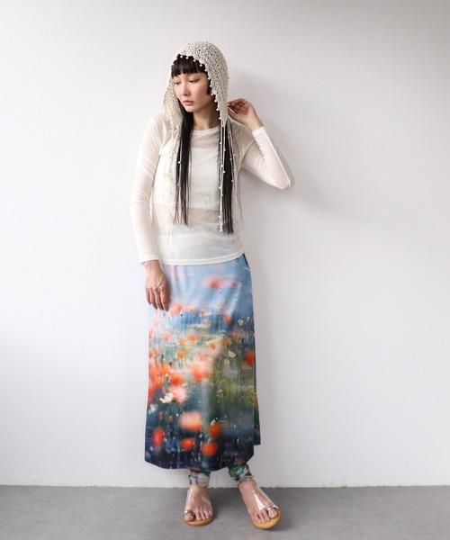 Three Four Time（ｽﾘｰﾌｫｰﾀｲﾑ）の「シンプルシアーカットプルオーバー（ニット/セーター・レディース・ピンク/ブルー/グレー/オフホワイト/ブラック・FREE）」の7枚目の写真