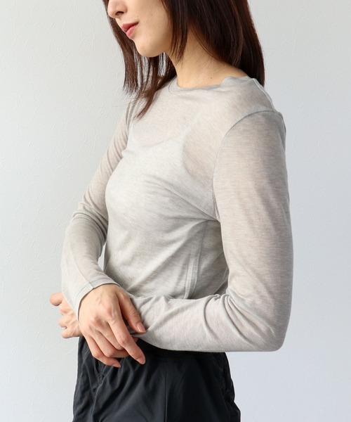 Three Four Time（ｽﾘｰﾌｫｰﾀｲﾑ）の「シンプルシアーカットプルオーバー（ニット/セーター・レディース・ピンク/ブルー/グレー/オフホワイト/ブラック・FREE）」の10枚目の写真