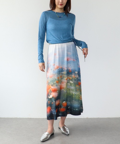 Three Four Time（ｽﾘｰﾌｫｰﾀｲﾑ）の「シンプルシアーカットプルオーバー（ニット/セーター・レディース・ピンク/ブルー/グレー/オフホワイト/ブラック・FREE）」の15枚目の写真