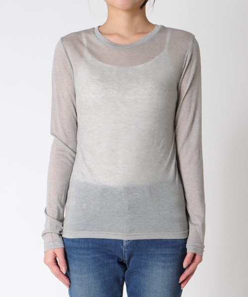 Three Four Time（ｽﾘｰﾌｫｰﾀｲﾑ）の「シンプルシアーカットプルオーバー（ニット/セーター・レディース・ピンク/ブルー/グレー/オフホワイト/ブラック・FREE）」の22枚目の写真