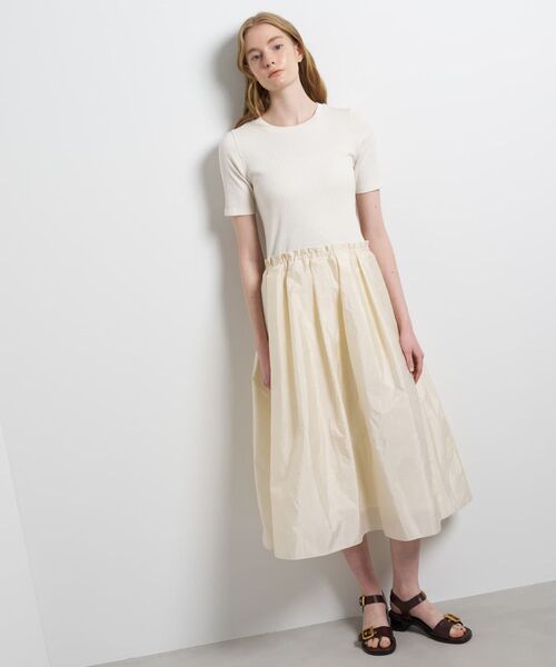 LANVIN en Bleu(ランバンオンブルー)の「タフタコンビカットソーワンピース(ワンピース・レディース・オフホワイト/ブラック/カーキ・38)」の2枚目の写真