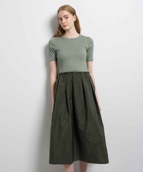 LANVIN en Bleu(ランバンオンブルー)の「タフタコンビカットソーワンピース(ワンピース・レディース・オフホワイト/ブラック/カーキ・38)」の11枚目の写真