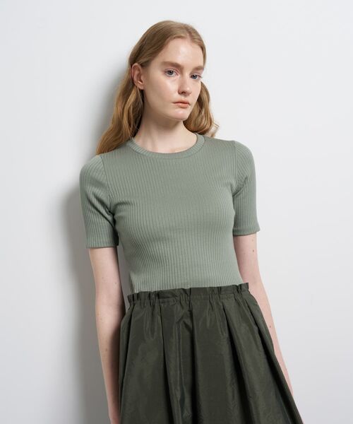 LANVIN en Bleu(ランバンオンブルー)の「タフタコンビカットソーワンピース(ワンピース・レディース・オフホワイト/ブラック/カーキ・38)」の12枚目の写真