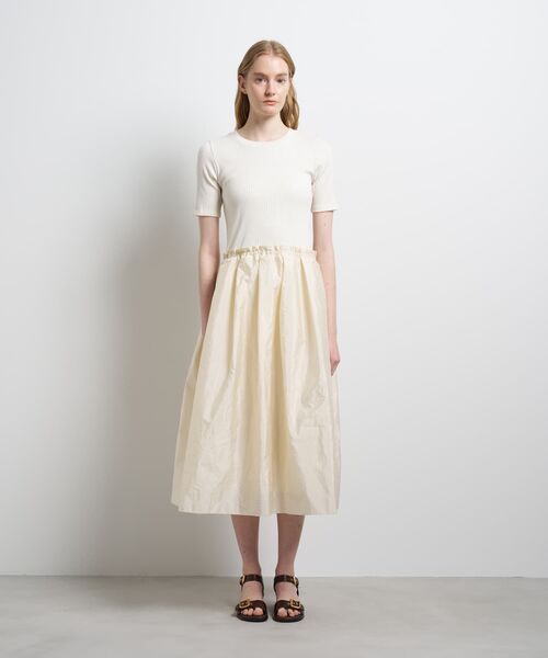 LANVIN en Bleu(ランバンオンブルー)の「タフタコンビカットソーワンピース(ワンピース・レディース・オフホワイト/ブラック/カーキ・38)」の14枚目の写真