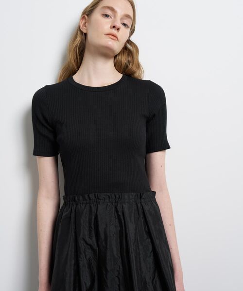 LANVIN en Bleu(ランバンオンブルー)の「タフタコンビカットソーワンピース(ワンピース・レディース・オフホワイト/ブラック/カーキ・38)」の5枚目の写真