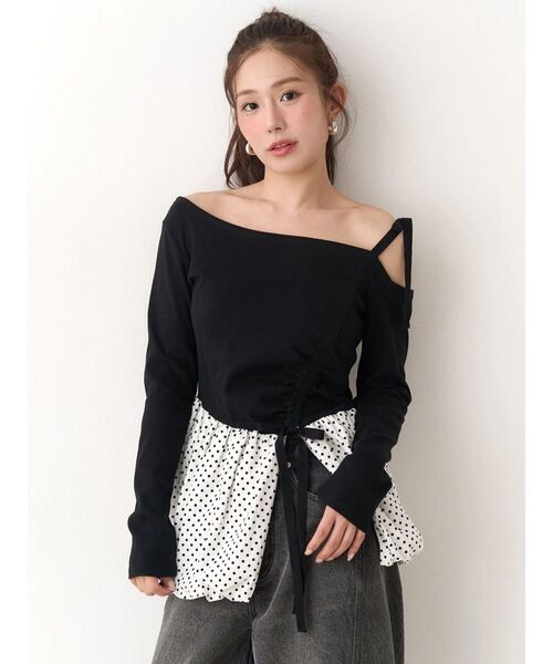 CALNAMUR（カルナムール）の「ワンショルデザイントップス（Tシャツ/カットソー・レディース・ブラック/イエロー/ライトグレー・FREE）」の19枚目の写真