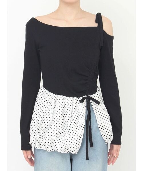 CALNAMUR（カルナムール）の「ワンショルデザイントップス（Tシャツ/カットソー・レディース・ブラック/イエロー/ライトグレー・FREE）」の4枚目の写真