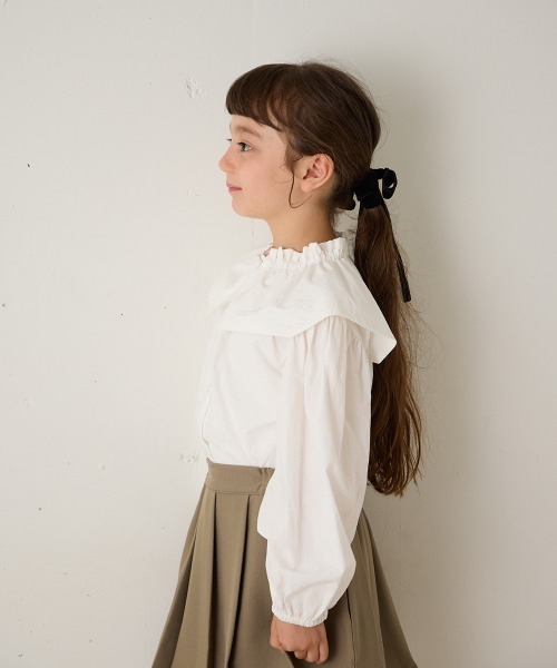 riziere(リジェール)の「ビックカラーブラウス(シャツ/ブラウス・キッズ・ホワイト・100/90/150/140/130/120/110)」の7枚目の写真